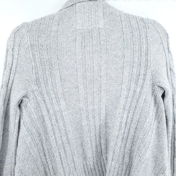 Hollister Women Gray Angora Blend OpenFront Draped Cableknit Mock Neck Cardi| S - Picture 9 of 10